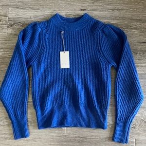 NWT A New Day royal blue poof sleeve knit sweater